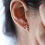 Sterling Silver Flower Petal Stud Earrings, thumbnail 4 of 6