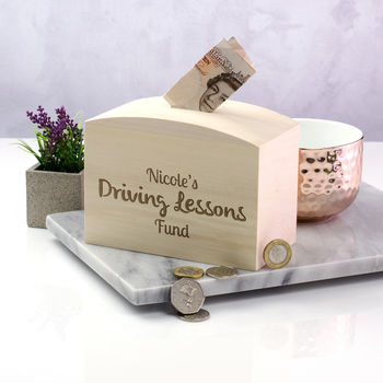 Personalised Driving Lessons Fund Money Box, 2 of 4