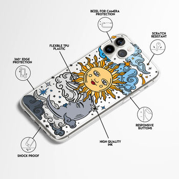 Sun Moon And Stars Phone Case For iPhone, 2 of 10