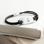 Personalised Men's Anchor Statement Leather Bracelet, thumbnail 6 of 11