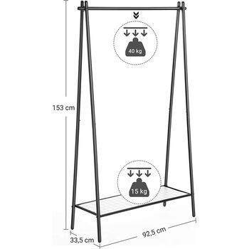 Clothes Rack Garment Rack With Hanging Rail And Shelf, 8 of 8