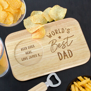 Personalised World's Best Wooden Coaster And Tray, 2 of 4