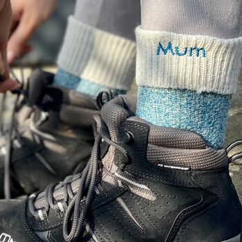 Personalised Women's Wool Walking Boot Socks, 2 of 4