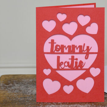Personalise Papercut Love Heart Card, 7 of 8