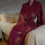 Merlot With Gold Sun Long Organic Cotton Robe, thumbnail 1 of 5