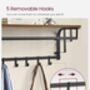 Wall Mounted Coat Rack With Shelf And Five Hooks, thumbnail 9 of 12