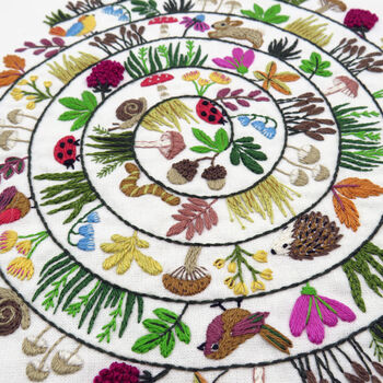Round And Round The Woodland Hand Embroidery Kit, 3 of 12