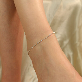 925 Silver This Slim Thread Thin Payal Anklet, 4 of 11