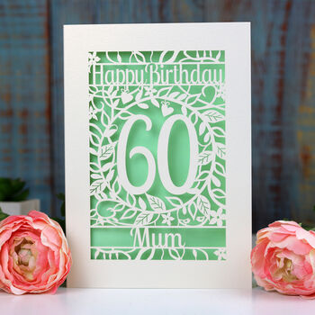 Personalised Papercut Flower Birthday Card, 3 of 5