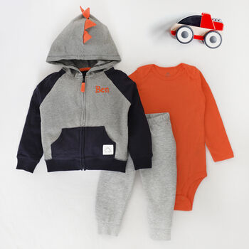 Personalised Dinosaur Hoodie Tracksuit, 3 of 8