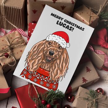 Personalised Afghan Hound Xmas Holiday Card, 3 of 12