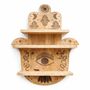 Handcarved Wooden Hamsa Wall Shelf 0.Six Metre High, thumbnail 1 of 3