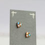 Turquoise Trio Opal Stud Earrings, thumbnail 2 of 7