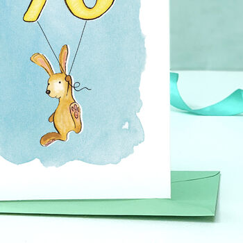 Rabbit 70th Birthday Card, 6 of 6
