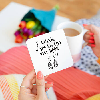 'I Wish You Lived Next Door' Silver Heart Earrings Card, 8 of 10