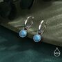 Sterling Silver Dangling Blue Turquoise Hoop Earrings, thumbnail 4 of 11