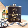 Personalised Getting Piste Skiing Hip Flask, thumbnail 1 of 3