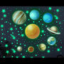 Space Planets Solar System Fluorescent Vinyl Stickers, thumbnail 2 of 5