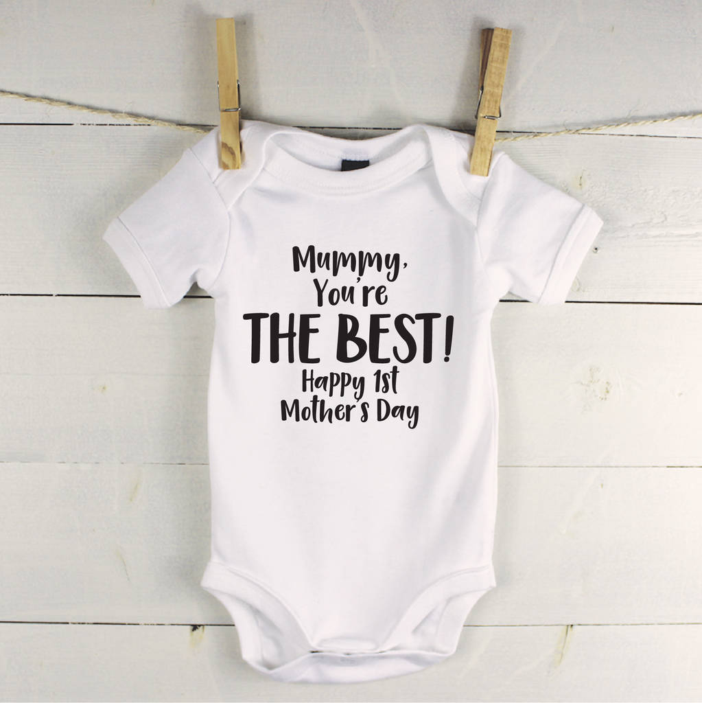 mummy you're the best personalised babygrow by lovetree design ...
