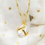 Two Hands Hugging White Stone Resin Couple Pendant Necklace, thumbnail 4 of 7