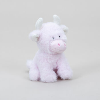 Personalised Mini Baby Pink Collectible Highland Cow Soft Toy, Gift Boxed, 8 of 11