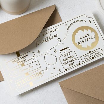Personalised Weekend Away Scratch Reveal Gift Voucher, 4 of 9