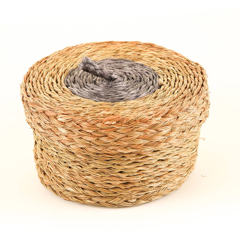 Grey And Natural Woven Coasters Set Of Six By The Basket Room