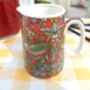 Cream Jug In Red Strawberry Thief Design, thumbnail 2 of 8