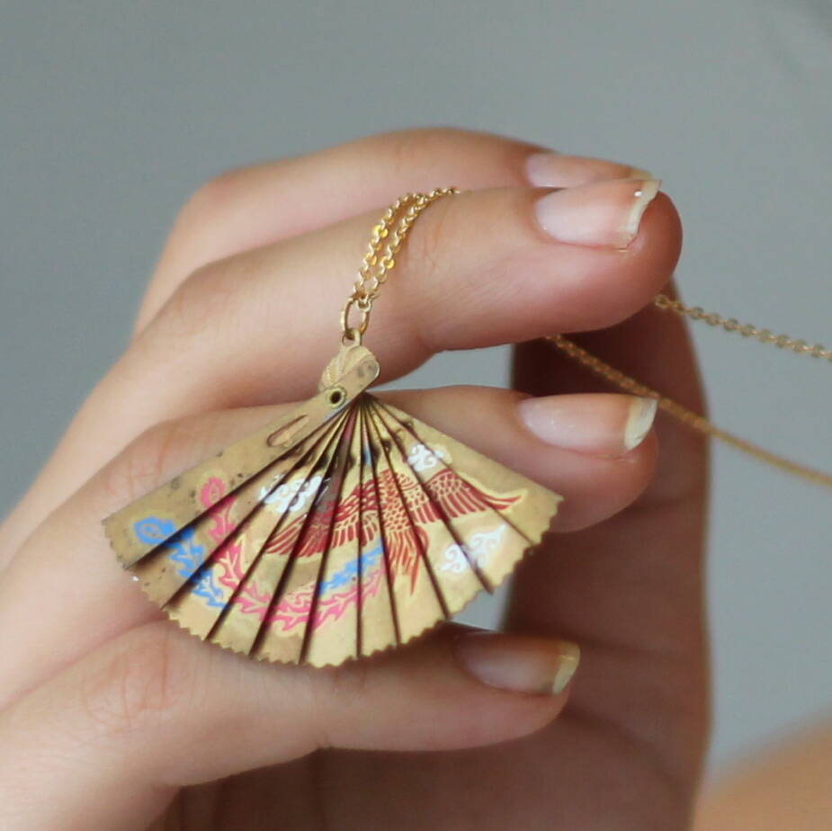 Coloured Fan Necklace By Silk Purse, Sow's Ear