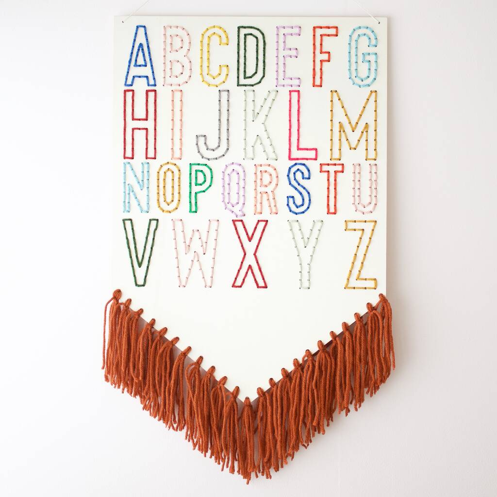 Alphabet Embroidered Nursery Wall Decoration By Cotton Clara
