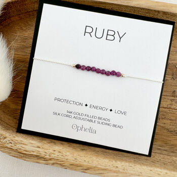 Ruby Silk Bracelet July Birthstone Jewellery, 2 of 6