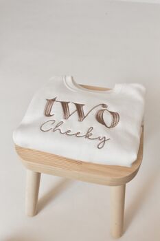 'Two Cheeky' Embroidered 2nd Birthday Sweatshirt, 3 of 7
