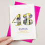 Personalised Vintage Floral Birthday Age Card, thumbnail 1 of 3