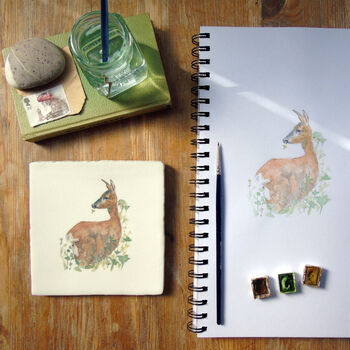 Roe Deer Ceramic Tile Wall Art, 2 of 11