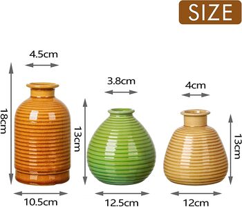 Set Of Three Modern Ceramic Flower Vases, 2 of 3
