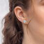 Handmade Blue Opal Silver Stud Earrings, thumbnail 2 of 8