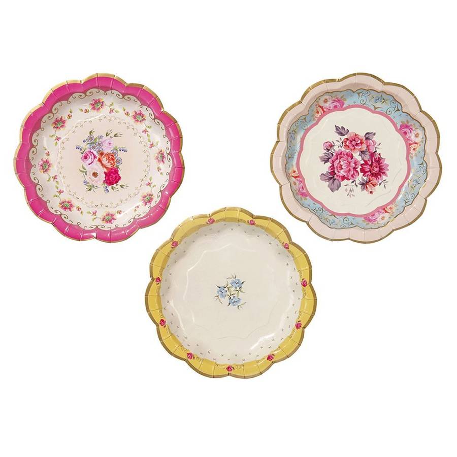 vintage floral tea plates by postbox party