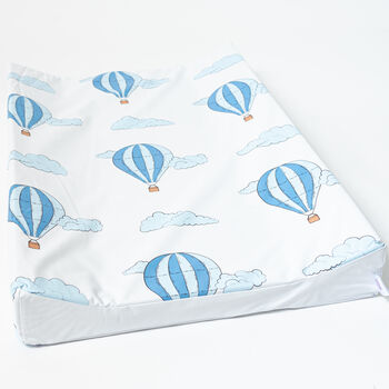 Blue Balloons Anti Roll Wedge Baby Changing Mat, 2 of 2