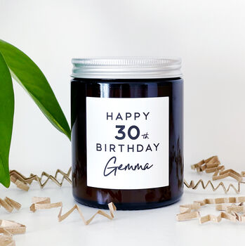 Personalised 30th Birthday Soy Wax Candle Gift Choice Of Fragrance, 2 of 8
