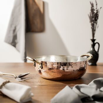 Hammered Copper Wok Pan With Brass Handles, 7 of 7