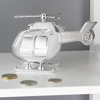 Personalised Helicopter Money Box For Babies, 3 of 3