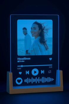 Personalised A5 Acrylic Music Song Plaque With Photo Powered By Usb, 5 of 10