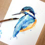 Inky Kingfisher Blank Greeting Card, thumbnail 4 of 5