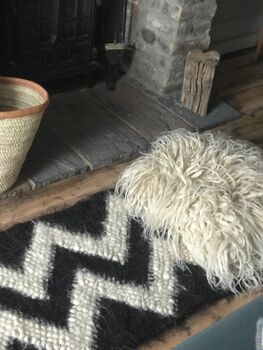 Handmade Organic Wool Zig Zag Rug, 5 of 12