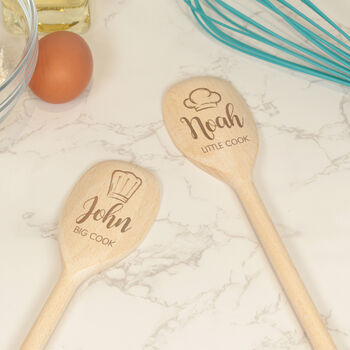 Big Cook Little Cook Pair Of Wooden Baking Spoons, 2 of 2