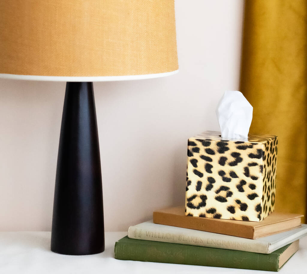 Wooden Leopard Tissue Box Cover, 1 of 4