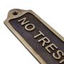 No Trespassing Brass Door Sign Plaque, thumbnail 5 of 12