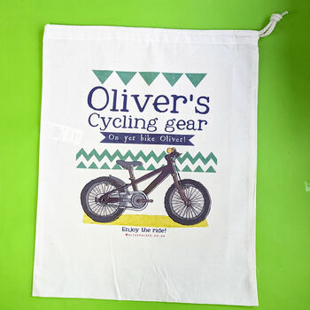 Personalised 'On Yer Bike' Cycling Storage Bag, 12 of 12