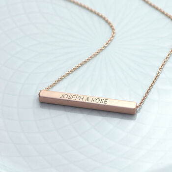 Personalised Rose Gold Plated Bar Necklace, 7 of 12