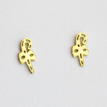 Sterling Silver Gold Colour Christmas Stud Earrings, 6 of 7